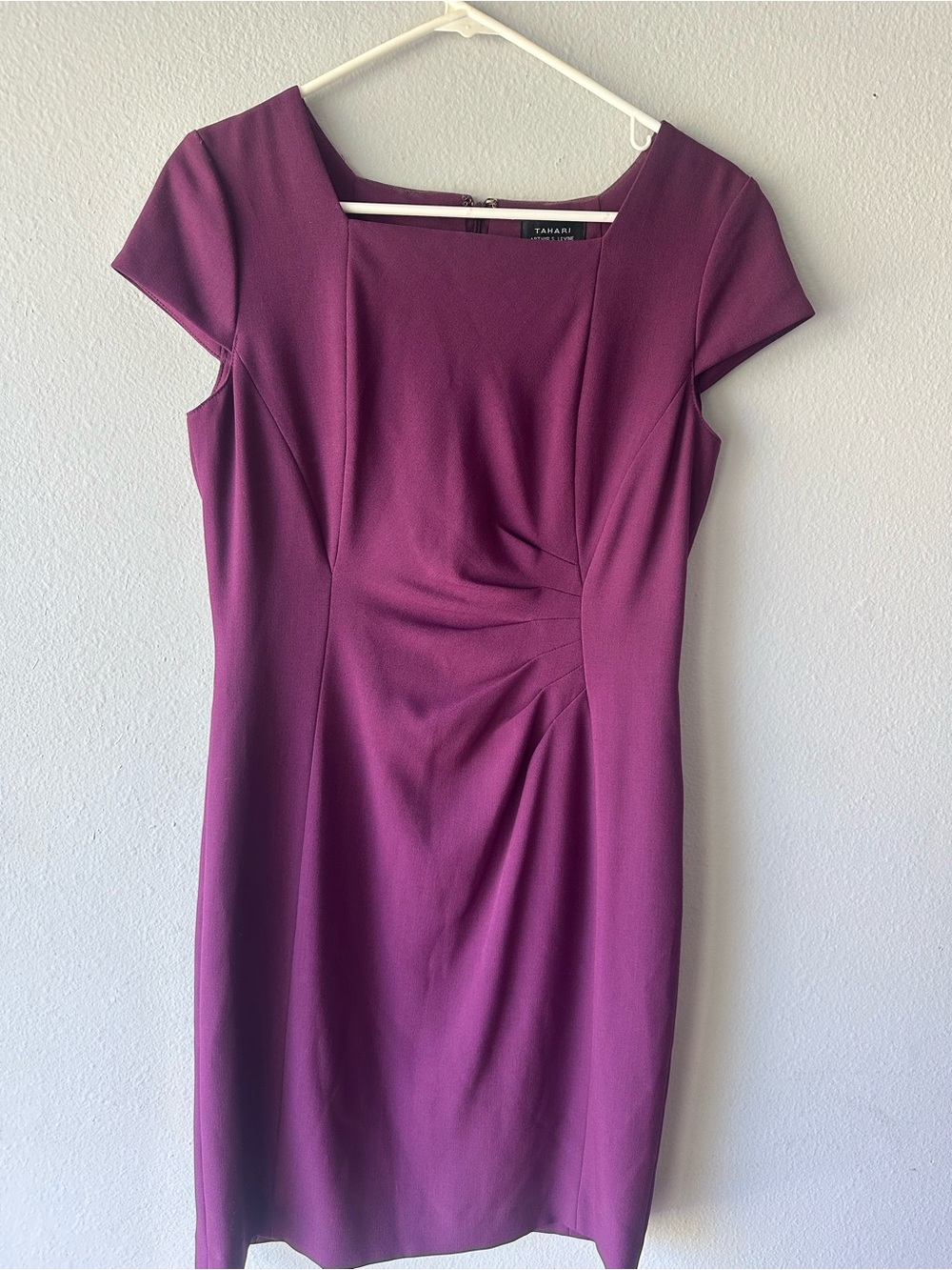 Tahari ASL Rich Plum Fitted Sheath Dress